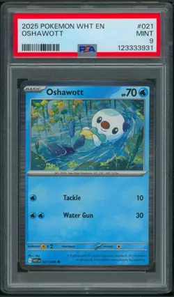 Pokemon Scarlet Violet White Flare Oshawott Holo 021/086 PSA 9 Poster Collection - Image 1