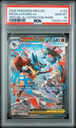 Pokemon 2025 Mega Lucario ex 179/132 SIR Mega Evolution GEM MINT PSA 10 - Image 1