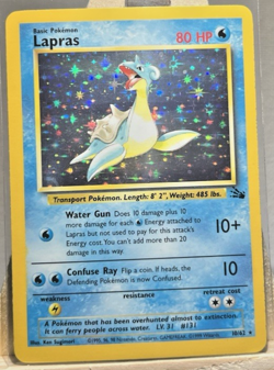 Lapras Holo 10/62 – Fossil WOTC 1999 – LP – Vintage Pokemon Card - Image 1
