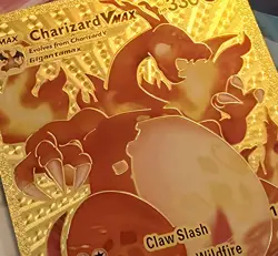 X 1 Charizard VMAX Gold 020/189 2020 Pokemon Fan Art Gold Metal Collectible Card - Image 1