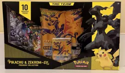 POKEMON TCG PIKACHU ZEKROM GX TAG TEAM PREMIUM COLLECTION GAMESTOP EXCLUSIVE - Image 1