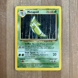 Pokemon TCG Metapod Base Set 54/102 Regular Unlimited Common MP - Image 1