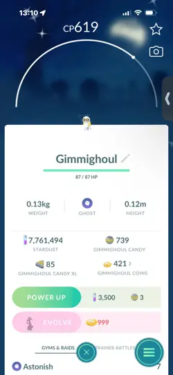 Pokemon Go Shiny Gimmighoul ( Reduced) - Image 1