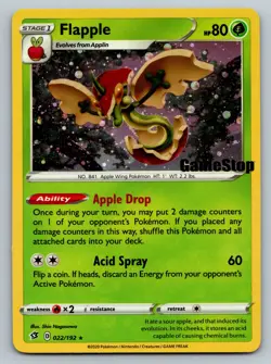 Flapple - 022/192 - Pokemon Rebel Clash (Gamestop Exclusive) NM OPENED - Image 1