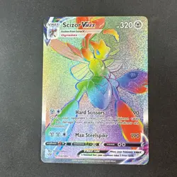 Scizor VMAX (Secret) 193/189 Swsh03: Darkness Ablaze Rainbow Holo Pokemon - Image 1