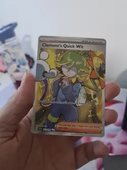 Pokemon TCG Clemont's Quick Wit 229/191 Surging Sparks Full Art Trainer - Image 1