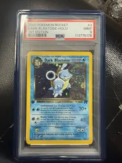 Pokemon 2000 Team Rocket Dark Blastoise 3/82 Holo 1st Edition PSA 9 English - Image 1