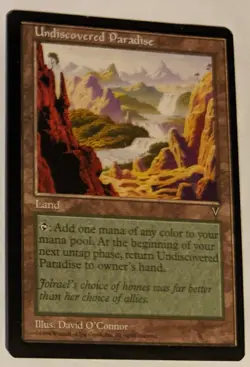 MTG English Magic Card Light Play UNDISCOVERED PARADISE from Visions - Image 1