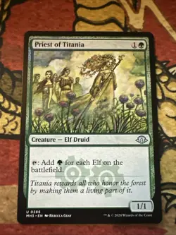 Mtg Magic MH3 Priest Of Titania Miscolor Misprint Error Card - Image 1