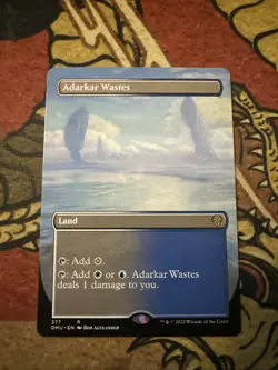 Mtg Magic Full Art DMU Adarkar Wastes Misprint Error Card Back Extra Yellow Ink - Image 1