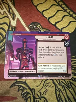 Star Wars Unlimited IG-88 Leader Hyperspace Misprint Miscut Error Card - Image 1