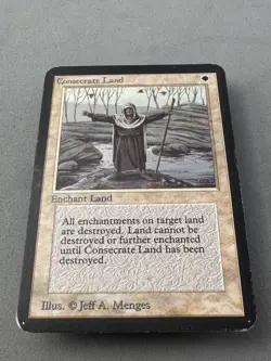 Consecrate Land MtG ALPHA—Moderately Played EX—Vintage Magic the Gathering - Image 3