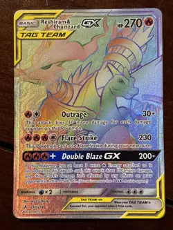 Pokemon Unbroken Bonds Reshiram & Charizard GX 217/214 Secret Rare Holo - Image 1