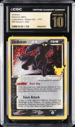 2021 POKEMON CELEBRATIONS #17 UMBREON GOLD STAR CGC 10 PRISTINE - Image 1