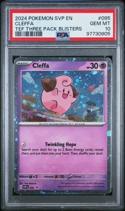 PSA 10 - Cleffa Holo SVP095 Temporal Forces Three Pack Blister Promo - Pokemon - Image 1
