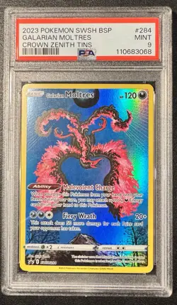 PSA 9 - 2023 Galarian Moltres SWSH284 SWSH: Sword & Shield Promo Cards Holo - Image 1