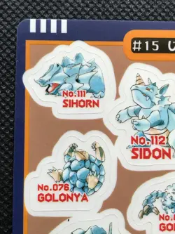 Onix Rhydon #15 1998 Sealdass Pokemon Card Sticker BANDAI Japanese - Image 2