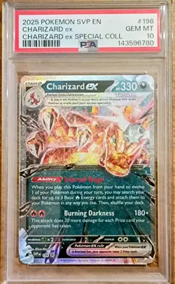 2025 POKEMON SVP EN-SV BLACK STAR PROMO #196 CHARIZARD EX PSA 10 - Image 1
