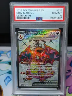 Pokemon Charizard EX Sv03:Obsidian Flames Holo Ultra Rare Card 215/197 PSA 10 - Image 1