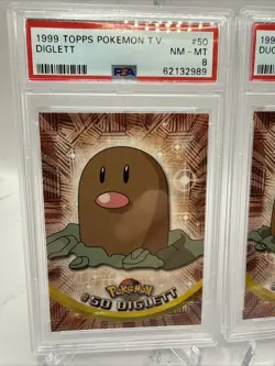1999 Topps Series 1 Pokemon Diglett Dugtrio Sequential PSA 9 - Image 2
