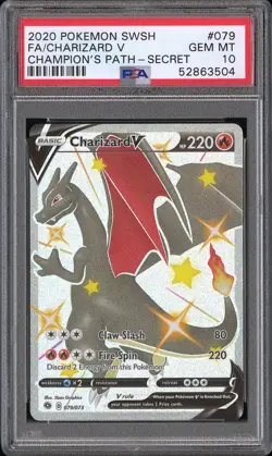 Charizard V 079/073 Secret Champion's Path Pokemon PSA 10 *504 - Image 1