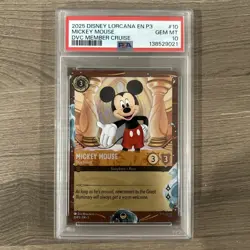 Disney Lorcana Mickey Mouse True Friend 10/P3 DVC Member Cruise Exclusive PSA 10 - Image 1