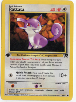 Rattata 1st Edition 66/82 Team Rocket Pokemon Card - Image 1