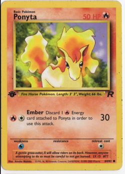 Ponyta 1st Edition 64/82 Team Rocket Pokemon Card - Image 1