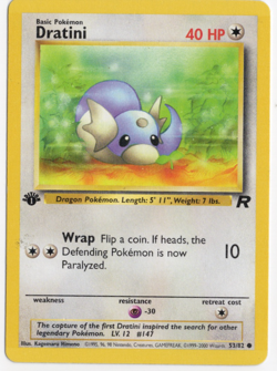 Dratini 1st Edition 53/82 Team Rocket Pokemon Card - Image 1