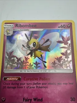 Ribombee – Pokemon TCG Sun & Moon 93/149 Rare Holo LP - Image 3