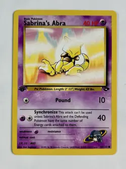 Sabrina's Abra 2000 Pokemon Gym Challenge 1st Edition #93/132 * Near Mint - Image 1