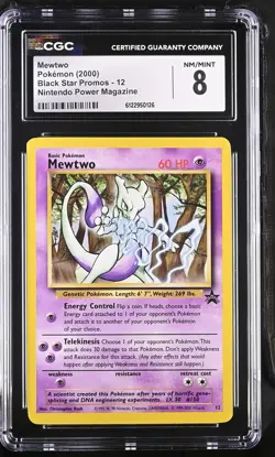 CGC 8 Mewtwo 2000 Black Star Promos 12 Pokemon Card - Image 1