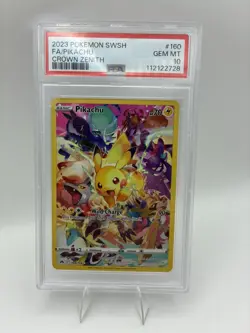Pokemon Pikachu TCG Crown Zenith Holo Card PSA 10 GM MT 160/159 Secret Rare - Image 1
