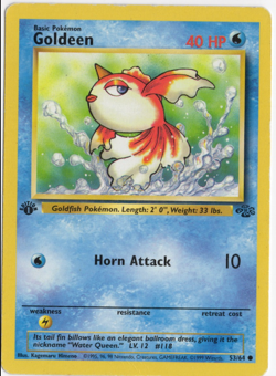 Goldeen 1st Edition 53/64 Jungle Set Pokemon Card - Image 1