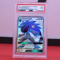 2017 Pokemon TCG S&M Hidden Fates Great Ball Col Promo 77a Zoroark GX PSA 9 - Image 1