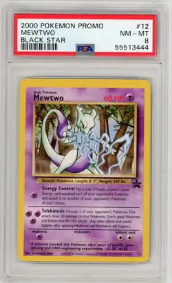 2000 Pokemon Promo Black Star Mewtwo Black Star PSA 8 #12 - Image 1
