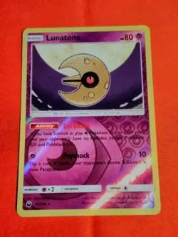 Pokemon S&M Celestial Storm Lunatone 61/168 Rare Reverse Holo - Unplayed Mint+ - Image 1