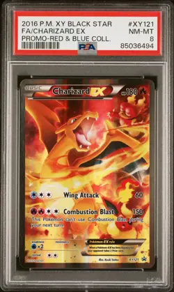 Charizard EX PSA 8 - XY121 - Full Art - Black Star Promo - Generations - Pokemon - Image 1