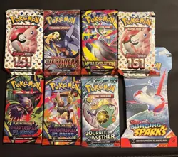 Pokemon TCG Booster Pack Variety Bundle (8 Packs) Factory Sealed Lot 3 - Image 1