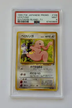 1999 Pokemon Japanese Promo Lickitung Southern Island T.I. #108 PSA 9 Mint - Image 1