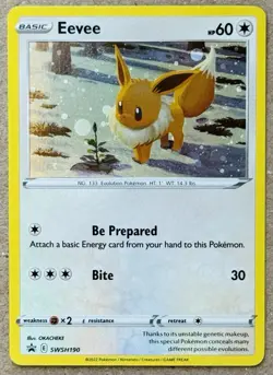 POKEMON SWORD & SHIELD EEVEE BLACK STAR PROMO COSMOS HOLO SWSH190 NM+ - Image 1
