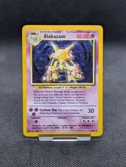 Pokemon Alakazam Base Set 1/102 Holo Rare WOTC Played - Image 1