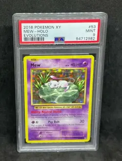 Pokemon XY Evolutions Mew 53/108 Holo Foil Rare PSA 9 MINT - Image 1