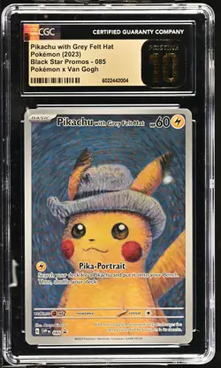 Pokemon Black Star Promo 085 Van Gogh Pikachu With Grey Felt Hat CGC 10 PRISTINE - Image 1