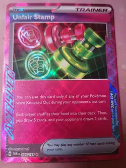 Pokemon TCG Unfair Stamp Scarlet & Violet-Twilight Masquerade 165/167 Ace Spec - Image 1