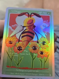 Pokepu Season 2 Holo Shtiingy BEEDRILL Pokemon Fan Art Mick Junco Artist New - Image 1