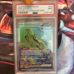 Pokemon TCG Iron Leaves EX Scarlet & Violet Temporal Forces 203/162 PSA9 - Image 2