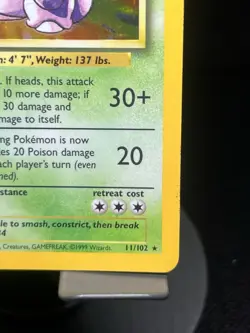 Pokemon TCG Nidoking 11/102 Base Set Holo Rare MP - Image 4