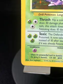 Pokemon TCG Nidoking 11/102 Base Set Holo Rare MP - Image 5
