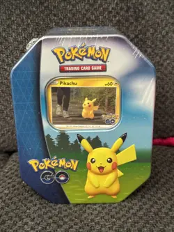 One Factory Sealed Pokemon TCG 2022 Collector's Tin: Pokemon Go (Pikachu Promo) - Image 1